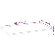 Кухненски работен плот, 120x63,5x2,7 см, дъб масив, правоъгълна