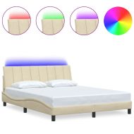 Рамка за легло без матрак Hanko, кремава, 160x200 см, плат