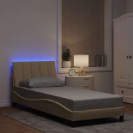 Рамка за легло без матрак Hanko, кремави, 90x200 см, плат