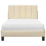 Легло с матрак Hanko, кремаво, 100x200 см, плат