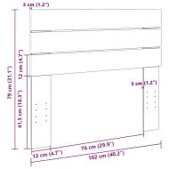 Табла за легло 100 см, масивна дървесина, дъб