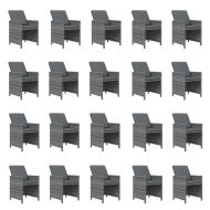 Градински комплект с възглавници 21 части сив полиратан