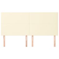 Табла за легло, кремава, 180x5x118/128 см, изкуствена кожа