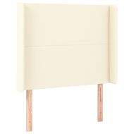 Горна табла с уши, кремава, 93x16x118/128 см, изкуствена кожа