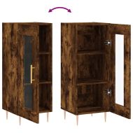 Сайдборд, опушен дъб, 34,5x34x90 см, инженерно дърво