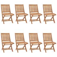 Сгъваеми градински столове, 8 бр, тиково дърво масив