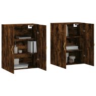 Стенни шкафове, 2 бр, опушен дъб, 69,5x34x90 см