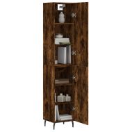 Висок шкаф, опушен дъб, 34,5x34x180 см, инженерно дърво