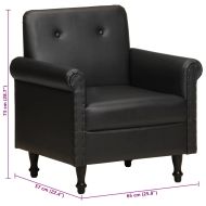 Фотьойл, черен, естествена кожа