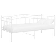 Рамка за легло/разтегателен диван, бяла, метал, 90x200 см
