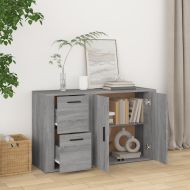 Сайдборд, сив сонома, 100x33x59,5 см, инженерно дърво