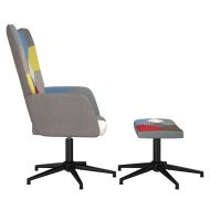 Релаксиращ стол с табуретка, пачуърк, плат