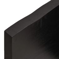Стенен рафт тъмнокафяв 60x10x4 см обработен масивен дъб