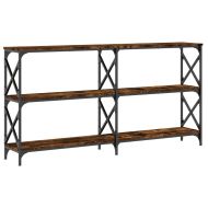 Конзолна маса, опушен дъб, 156x28x80,5 см, инженерно дърво