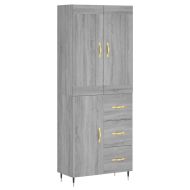 Висок шкаф, сив сонома, 69,5x34x180 см, инженерно дърво