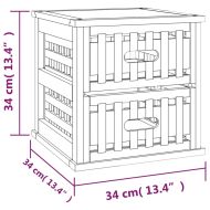 Нощно шкафче, 34x34x34 см, орех масив
