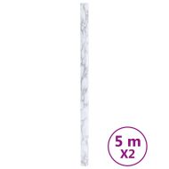 Стикери за мебели, самозалепващи, бял мрамор, 90x500 см, PVC