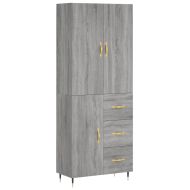 Висок шкаф, сив сонома, 69,5x34x180 см, инженерно дърво