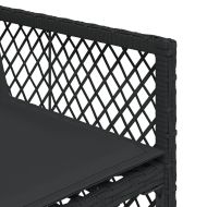 Външен трапезен комплект 13 части с възглавници черен полиратан