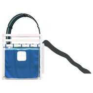 Двуетажно легло с пързалка и завеси, синьо, 90x190 см