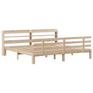 Рамка за легло с табла, 200x200 см, бор масив