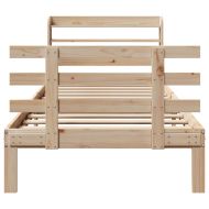 Рамка за легло с табла, 75x190 см, борово дърво масив