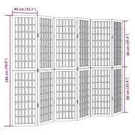 Разделител за стая, 6 панела, бял, дърво пауловния масив