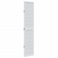 Разделител за стая, 3 панела, бял, дърво пауловния масив