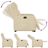 Изправящ реклайнер стол, кремав, текстил