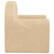 Детски диван, кремав, мек плюш