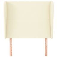 Горна табла с уши, кремава, 93x23x118/128 см, изкуствена кожа