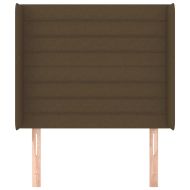 Горна табла за легло с уши, тъмнокафява,93x16x118/128 см, плат