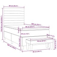Боксспринг легло с матрак, тъмнокафяво, 90x200 см, плат