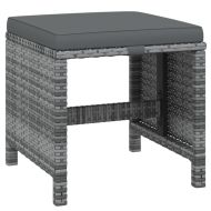 Градински комплект с възглавници 19 части сив полиратан