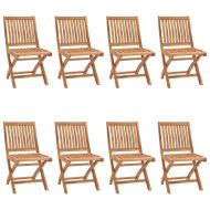 Сгъваеми градински столове с възглавници 8 бр тик масив