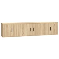 Комплект ТВ шкафове от 3 части, сонома дъб, инженерно дърво