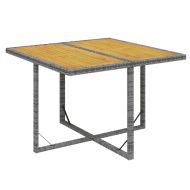 Градински трапезен комплект 9 части с възглавници сив полиратан