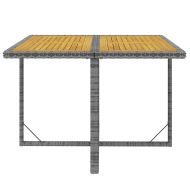 Градински трапезен комплект 9 части с възглавници сив полиратан