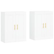 Стенни шкафове, 2 бр, бели, инженерно дърво