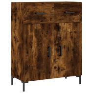 Висок шкаф, опушен дъб, 69,5x34x180 см, инженерно дърво