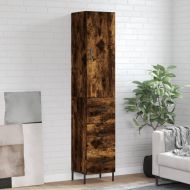 Висок шкаф, опушен дъб, 34,5x34x180 см, инженерно дърво