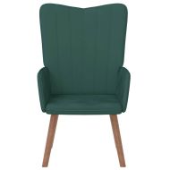 Релаксиращ стол, тъмнозелен, кадифе