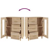 Сайдборд, дъб сонома, 69,5x34x90 см, инженерно дърво