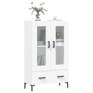 Висок шкаф, бял, 69,5x31x115 см, инженерно дърво