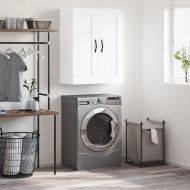 Стенен шкаф бял 69,5x34x90 см инженерно дърво