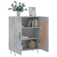 Сайдборд, бетонно сив, 69,5x34x90 см, инженерно дърво