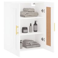 Стенен шкаф бял 69,5x34x90 см инженерно дърво