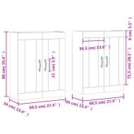 Стенни шкафове, 2 бр, сив сонома, инженерно дърво