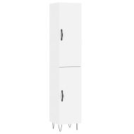 Висок шкаф, бял, 34,5x34x180 см, инженерно дърво