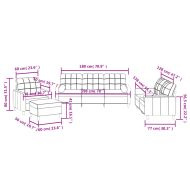 Комплект дивани 4 части с възглавници светложълт текстил